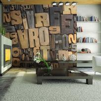 Fototapetas Artgeist Wooden Letters XXLFTNT0031, 231 cm x 231 cm