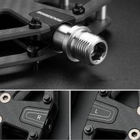 platformos - Rockbros C525 anglies pluošto platforminiai dviračių pedalai Juodi (Black) - 2 nuotrauka