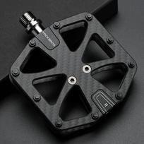 platformos - Rockbros C525 anglies pluošto platforminiai dviračių pedalai Juodi (Black) - 3 nuotrauka