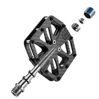 platformos - Rockbros C525 anglies pluošto platforminiai dviračių pedalai Juodi (Black) - 4 nuotrauka
