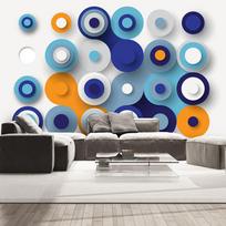 Fototapetas Artgeist Geometry Of Blue Wheels LNEW011492, 140 cm x 200 cm