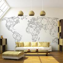 Fototapetas Artgeist Map Of The World - White Solids LFTNT0415SAM, 154 cm x 154 cm