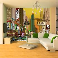 Fototapetas Artgeist Vibrant City - Ny 4XLFTNT0729SAM, 309 cm x 309 cm