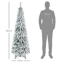 dirbtine eglute 180 - HOMCOM Dirbtinė Kalėdų eglė 180 cm dirbtinė eglė su dirbtiniu sniegu, stovas, dirbtinė eglė su 523 šakų galiukais Kalėdoms, vidaus, žalia - 8 nuotrauka