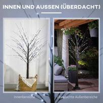 rudens dekoracija - Dirbtinė eglutė HOMCOM Beržas, 150 cm, su 96 LED, ruda (Brown) - 4 nuotrauka