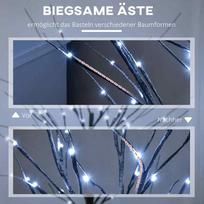 rudens dekoracija - Dirbtinė eglutė HOMCOM Beržas, 150 cm, su 96 LED, ruda (Brown) - 5 nuotrauka