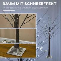 rudens dekoracija - Dirbtinė eglutė HOMCOM Beržas, 150 cm, su 96 LED, ruda (Brown) - 6 nuotrauka