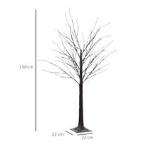rudens dekoracija - Dirbtinė eglutė HOMCOM Beržas, 150 cm, su 96 LED, ruda (Brown) - 8 nuotrauka