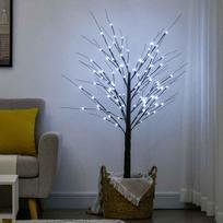 rudens dekoracija - Dirbtinė eglutė HOMCOM Beržas, 150 cm, su 96 LED, ruda (Brown) - 9 nuotrauka