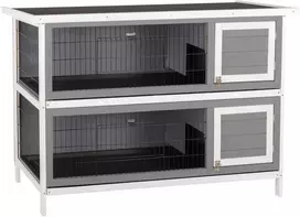 Narvas smulkiems gyvūnams, dviejų aukštų, medinis, Pilkas (Grey)