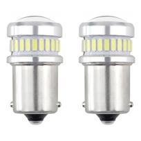 AMIO Canbus LED BA15S P21W R10W R5W 3014 24SMD + 3030 6SMD 12V 24V Baltos (White)