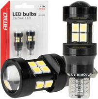 AMIO T15 W16W 15SMD 2835 LED lemputės CANBUS Balta (White) 12V/24V