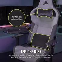 corsair kede - Gaming Chair T3 Rush Grey/Charcoal - 4 nuotrauka