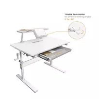 reguliuojamo aukscio rasomasis - Ergo Office ER-483 Reguliuojamo aukščio vaikiškas rašomasis stalas Pilkas (Grey) - 6 nuotrauka