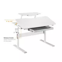 reguliuojamo aukscio rasomasis - Ergo Office ER-483 Reguliuojamo aukščio vaikiškas rašomasis stalas Pilkas (Grey) - 7 nuotrauka