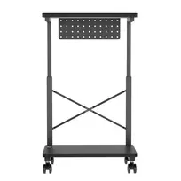 darbo stalas aukstis - NanoRS CPU stalas su ratukais RS430, reguliuojamas aukštis 550~850mm, juodas (Black) - 6 nuotrauka