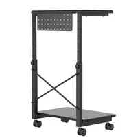 darbo stalas aukstis - NanoRS CPU stalas su ratukais RS430, reguliuojamas aukštis 550~850mm, juodas (Black) - 7 nuotrauka