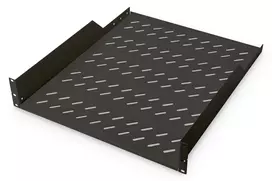 lentyna 19 - Tinklo įranga Digitus Fixed Shelf for Racks DN-19 TRAY-2-55-SW Black - 2 nuotrauka