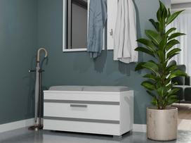senukai lentynos batams - Batų dėžė Top E Shop Opal, balta, 85 cm x 35 cm x 45 cm - 6 nuotrauka
