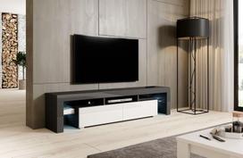 40 tv stovas - Cama Meble Toro 200 TV Stand Grey/White Gloss - 3 nuotrauka
