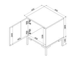 staliukas oak - Naktinis staliukas Cama Meble Merci, ruda sp./juoda sp., 44 cm x 40 cm x 52.5 cm - 2 nuotrauka