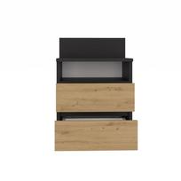 staliukas oak - Topeshop Naktinis staliukas M1, Antracitas/Amatininkas (Anthracite/Artisan), Ąžuolas (Oak) - 4 nuotrauka
