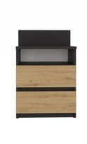 staliukas oak - Topeshop Naktinis staliukas M1, Antracitas/Amatininkas (Anthracite/Artisan), Ąžuolas (Oak) - 5 nuotrauka