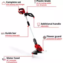 akumuliatorines zoliapjoves einhell - Einhell GE-CT 18 Li Kit, 18 V - 4 nuotrauka