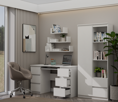 desk mat - Rašomasis stalas Top E Shop Kuba, baltas - 2 nuotrauka