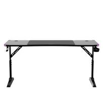 stalas reguliuojamo aukscio rgb - Kompiuterinių žaidimų stalas reguliuojamo aukščio Huzaro Hero 4.6 RGB, 160 cm x 60 cm, 56 - 79 cm, juoda sp. - 2 nuotrauka