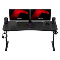 stalas reguliuojamo aukscio rgb - Kompiuterinių žaidimų stalas reguliuojamo aukščio Huzaro Hero 4.6 RGB, 160 cm x 60 cm, 56 - 79 cm, juoda sp. - 3 nuotrauka