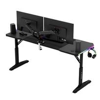 stalas reguliuojamo aukscio rgb - Kompiuterinių žaidimų stalas reguliuojamo aukščio Huzaro Hero 4.6 RGB, 160 cm x 60 cm, 56 - 79 cm, juoda sp. - 7 nuotrauka