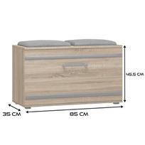 batu lentynos sonoma - Batų dėžė Top E Shop Opal, ąžuolo, 85 cm x 35 cm x 45 cm - 3 nuotrauka