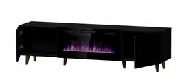 elektrinis stalo 180 - TV staliukas Cama Meble PAFOS EF, juodas (Black), 180 cm x 42 cm x 49 cm - 3 nuotrauka