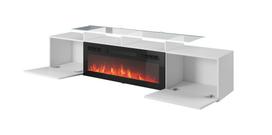 elektriniai zidiniai - TV staliukas Cama Meble Rova, baltas, 190 cm x 37 cm x 48 cm - 4 nuotrauka