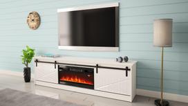 tv staliukas - TV staliukas Cama Meble RTV Granero, balta (White), 200 cm x 56.7 cm x 35 cm, su židiniu - 3 nuotrauka