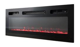 elektrinis stalo 180 - RTV EVA spintelė su elektriniu židiniu 180x40x52 cm juoda/blizgiai juoda - 2 nuotrauka