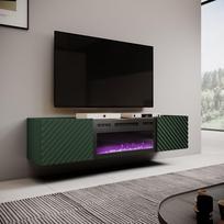 elektrinis stalo 180 - Cama Meble Onda RTV spintelė su elektriniu židiniu, žalia (Green), 180,5x40x58,39 cm - 4 nuotrauka