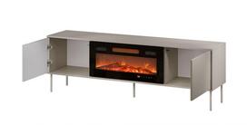 tv staliukai - Cama TRESSE RTV spintelė EF + židinys juoda (Black) 180 cm x 40 cm x 54.5 cm - 3 nuotrauka