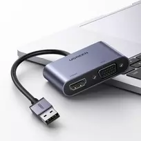 hdmi vga kabelis adapteris - Ugreen 20518 CM449 Gray - 4 nuotrauka