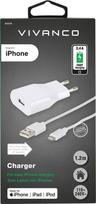 dc pakrovejas - Vivanco USB Wall Charger With Apple Lightning Cable White - 2 nuotrauka