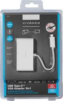 hdmi ethernet adapteris - Vivanco adapter USB-C - VGA 3in1, white (34294) - 2 nuotrauka