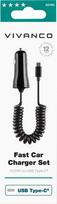 100 w ikroviklis - Vivanco car charger USB-C 12W 1m, black (62785) - 2 nuotrauka