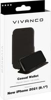 hdmi telefonui - Vivanco "Case Casual Wallet iPhone 13 Pro" Black - 2 nuotrauka