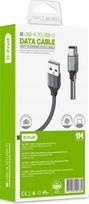 hdmi 1m laidas - D-Fruit cable USB-A - USB-C 1m, grey (DF441C) | 50473 - 2 nuotrauka