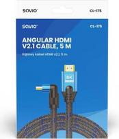 ofc varinis - Savio HDMI (M) v2.1, kampinis, 8K, HDR Dynamic, OFC varinis, 5 m, CL-175 - 4 nuotrauka