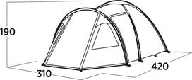 zalias tentas - Easy Camp Kinn 5, žalia (Green), penkiavietė, kupolo tipo palapinė - 3 nuotrauka