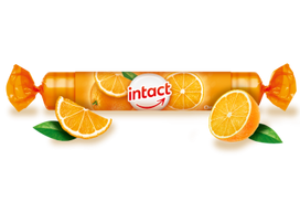 gliukoze - INTACT TRAUBENZUCKER tabletės, apelsinų skonio, 40 g - 2 nuotrauka