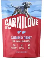 Carnilove Active Dog Salmon & Turkey Junior Large Breeds sausas pašaras jauniems šunims, 1.5 kg