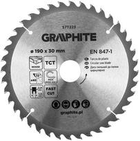 GRAPHITE Medžio pjovimo diskas 190x2,0x30mm 40T TCT